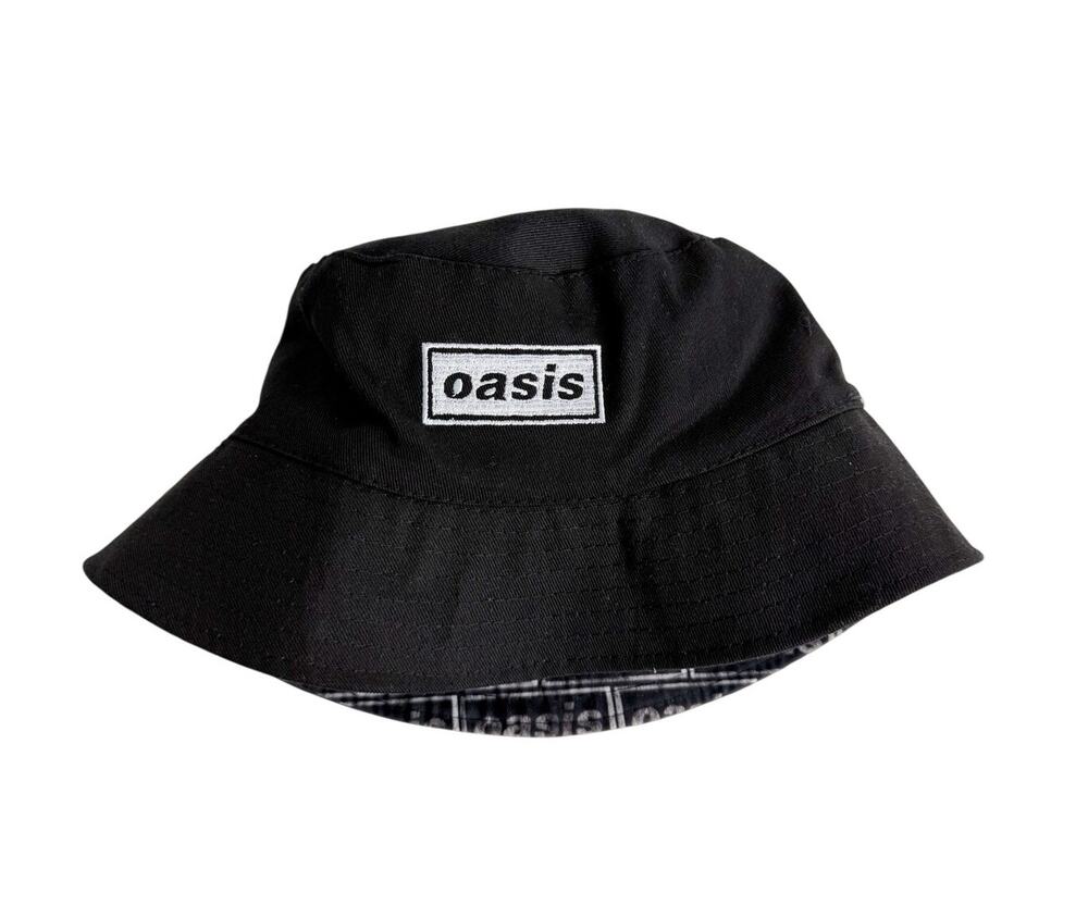 Oasis 2025 Tour Def Maybe Limited Edition Reversible Bucket Hat Black NWOT